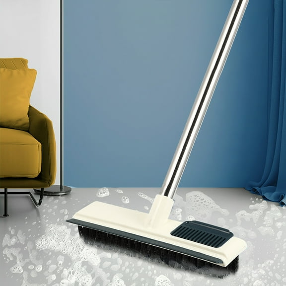 HEALEEP 1Set Floor Scrub Brush for Bathrooms and Kitchens Plastic White 120X23X6 5CM