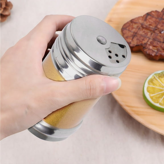 HEALEEP 1Set Seasoning Shaker Cylindrical Stainless Steel for Outdoor Barbecue Equipment Cooking Enthusiasts