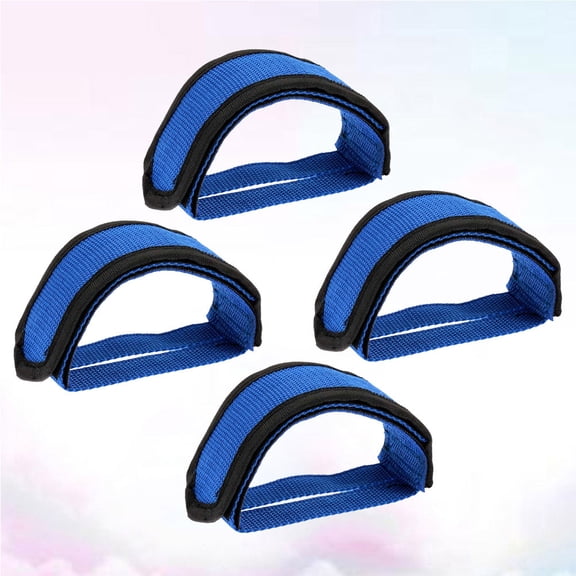 HEALEEP 2 Pairs Blue Nylon Anti-Slip Adjustable Pedal Strap for Bike Pedals 9x2x0.4in
