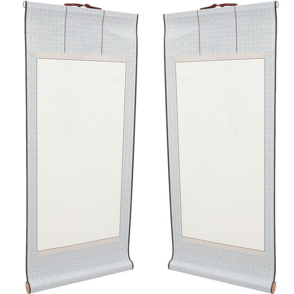 HEALEEP Blank Hanging Scroll Grey Paper Wear Resistant Material 2Pack 27.6x11.8in