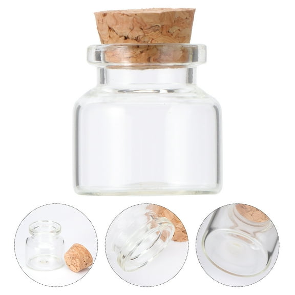 HEALEEP 20Pcs Small Jars Cork Lid Mini Glass Containers for Home and Party