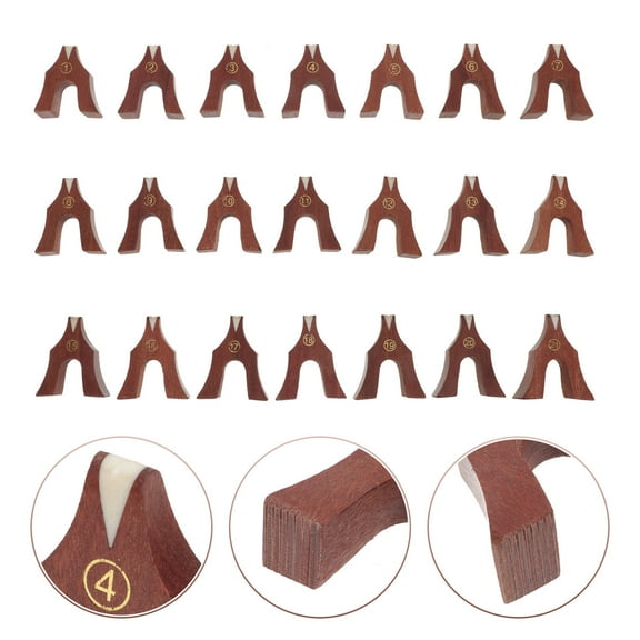 HEALEEP 21-Piece Brown Wood Guzheng Bridges Set for Enhanced Sound Quality and Performance Improvement