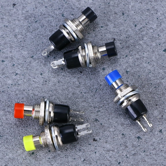HEALEEP 24Pcs Red On Off Push Button Switch for Electrical Appliances with 2.5 x 0.6 x 0.6 in Size and 3mm Pin Pitch