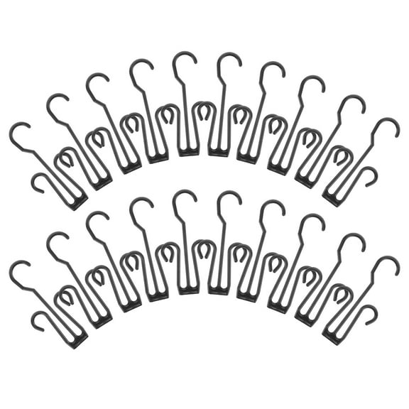 HEALEEP 25Pcs Shoe Rack Hooks Black Plastic Wall Mounting Space Saving Decorative Home Storage Solution