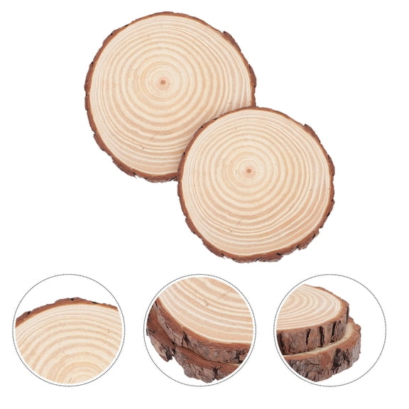 HEALEEP 2-Pack 8.5 Inch Diameter Wooden Stepping Logs for Garden Pathways and Outdoor Space Decoration