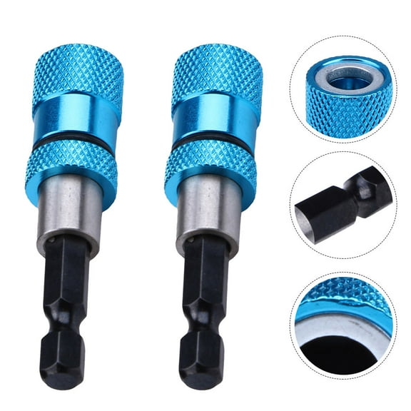 HEALEEP 2Pcs Bit Extension for Electric Screwdriver Bits in Blue with Magnetic Connection and Wobble