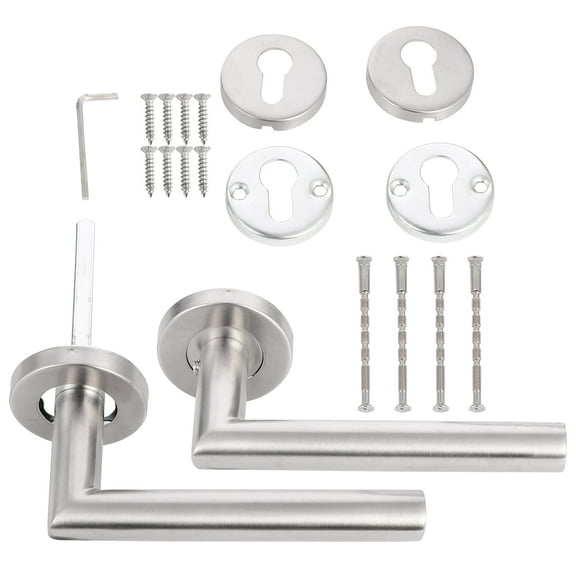 HEALEEP 2Pcs Commercial Door Handle Set Reversible for Right or Left Hand Modern Front Door Handles 14x6 5in
