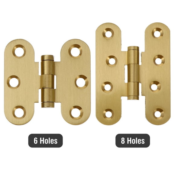 HEALEEP 2Pcs Copper Cabinet Hinges Heavy Duty with 16 Screws for Kitchen and Furniture 7x5cm