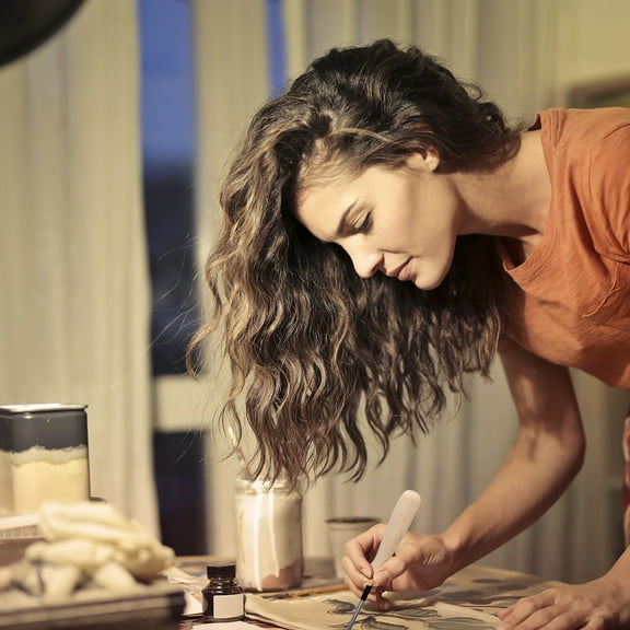 HEALEEP 2Pcs DIY Tools Punch Needle Pen for Embroidery and Sewing in Golden and Silver