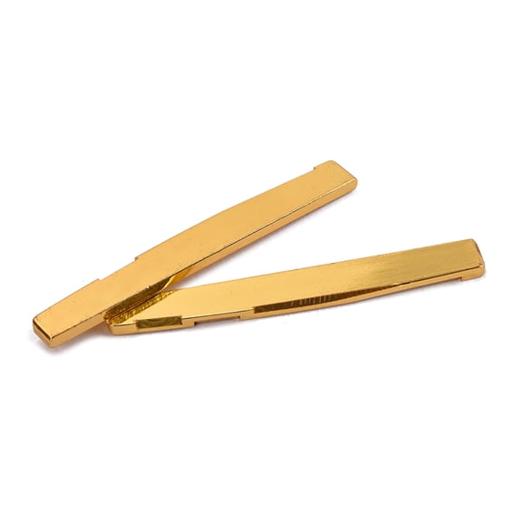 HEALEEP 2Pcs Golden Brass Gl223 Guitar Bridge Saddle for Acoustic Folk Style Guitar Accessories 2.91x0.31x0.12in
