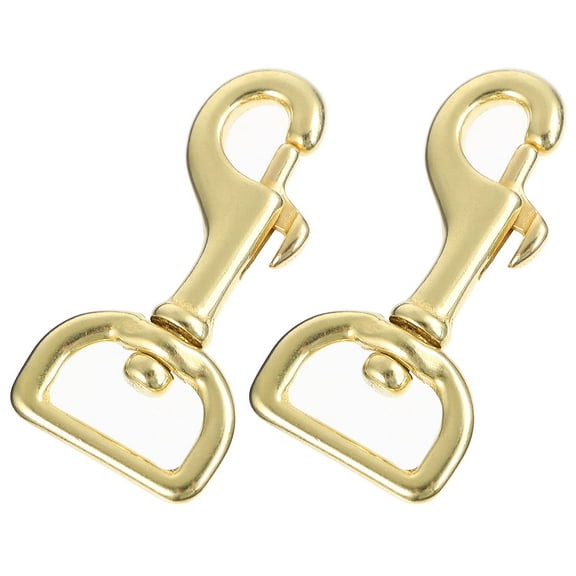 HEALEEP 2Pcs Golden Brass Snap Hook Swivel Bolt Clips for Pet Leash Diy Projects 1.18X0.20Inch