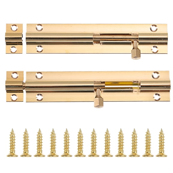 HEALEEP 2Pcs Golden Copper Latch for External Doors 11.8X0.8in