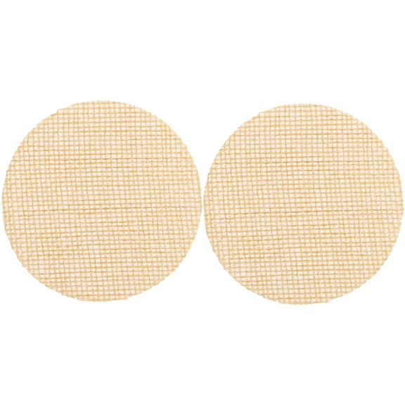 HEALEEP 2Pcs Khaki Fabric Round Pendant Light Barriers for Desk Dust Prevention 2.36X2.36X0.04in