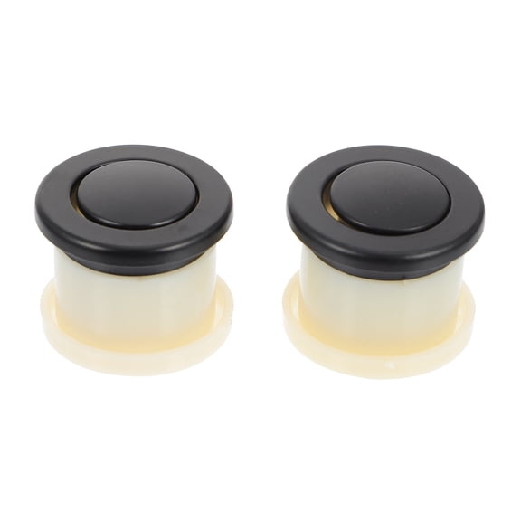 HEALEEP 2-Pack Black Round Retractable Spring Knobs for Cabinets, Drawers, Furniture Handles, and Hardware Accessories