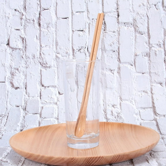 HEALEEP 2Pcs Wooden Long Handle Honey Stirring Spoons for Bartending and Iced Tea