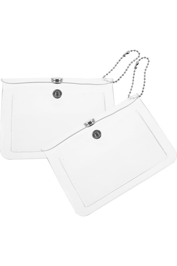Small Pouch Card Transparent Pouch PVC 2Pcs 4.5x3.1x0.4in
