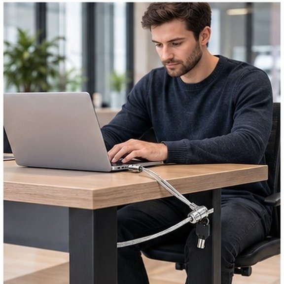 HEALEEP 2Sets Computer Lock with Security Cable, Universal Fit and Rotating Metal Design