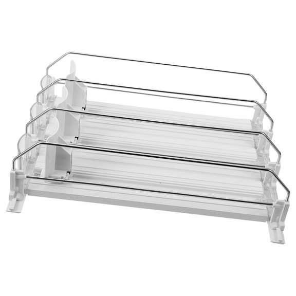 HEALEEP 3 Kits per Set Supermarket Shelf Pusher White Abs Iron for Refrigerator Supermarket Shelf Displaying Beverages
