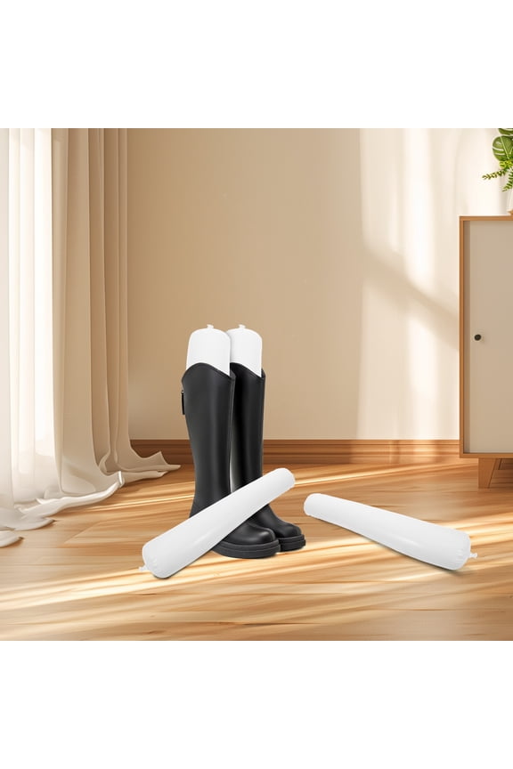 Durable Boot Shaper, Inflatable Design, White PVC, Perfect for Long Boots, 3Pairs