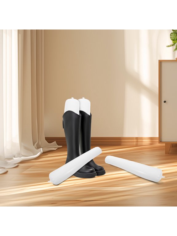 Inflatable Boot Shaper, Durable White PVC, Long Boots Support, 3Pairs
