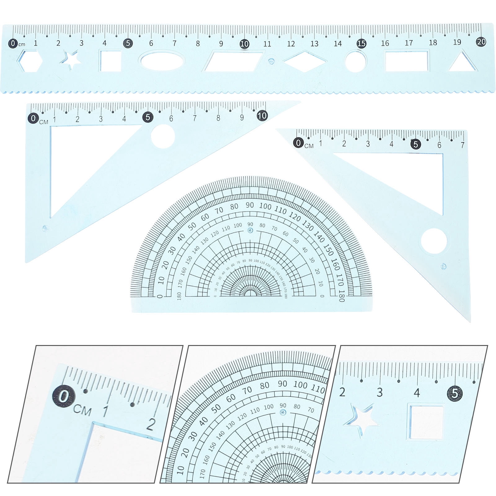 HEALEEP 3 Sets Protractor Student Drafting Ruler Engineering Drawing ...
