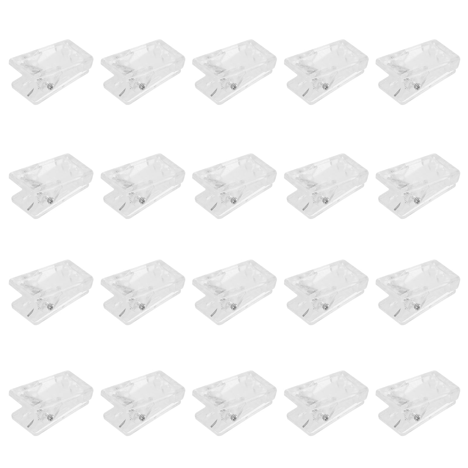 HEALEEP 30Pcs Transparent Rectangular Adhesive Badge Clips for ID Cards ...