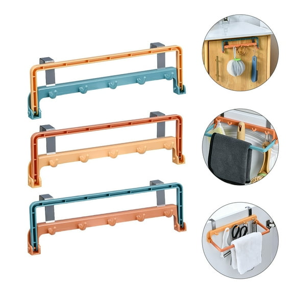 HEALEEP 3Pcs Kitchen Hanging Rack Rectangular Dishcloth Holder Yellow Housewarming present