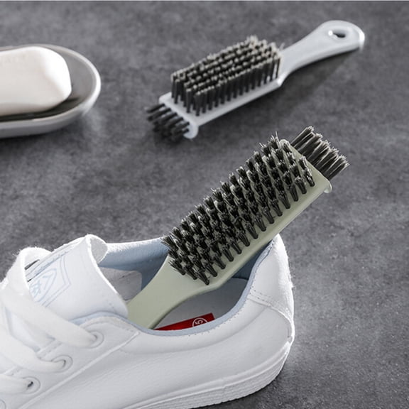 HEALEEP 3Pcs Multi-functional Cleaning Scrubbers for Shoes and Fabric with Square Handle 11.8x1.4x1.2in