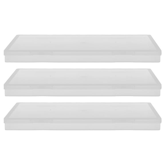 HEALEEP 3-Pack Clear Tool Box Organizer for Workshop and Travel, ABS PP, Rectangular Storage Case 8.65x6.09x0.79in