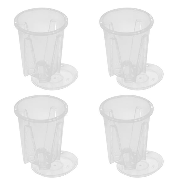 HEALEEP 4 Sets Clear Plastic Orchid Pots with Saucer Orchid Pots with Holes Nursery Flower Pot Containers Orchid Pots Slotted Orchid Planter for