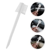 HEALEEP 4Pcs Auto Detail Brushes White Dual Bristle Set for Car Interior Small Spaces and Engine