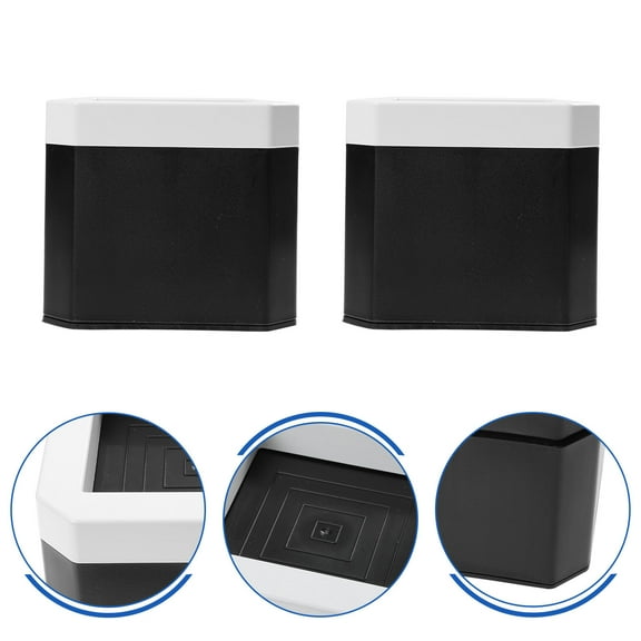 HEALEEP 4Pcs Bed Risers Black Plastic Square Furniture Frame Lifts for Home Use Vibration Reduction