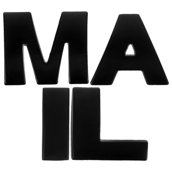 HEALEEP 4Pcs Black Metal Zinc Alloy Letter Stickers for Mailbox and Storage Boxes Waterproof