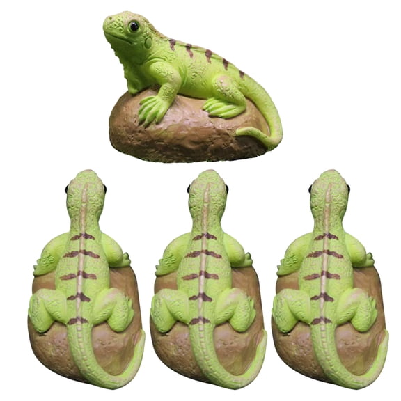 HEALEEP Resin Lizard Figures Multi-Color Realistic Design for Decor 4Pcs