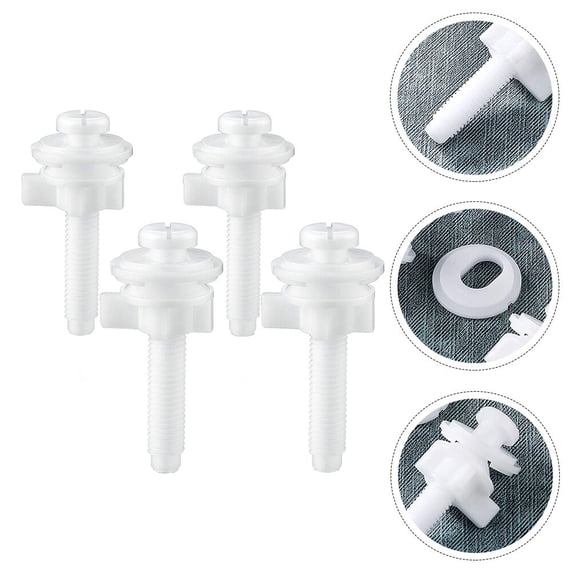 HEALEEP 4Pcs White POM Plastic Bolt for Toilet Seat for Bathroom Renovation