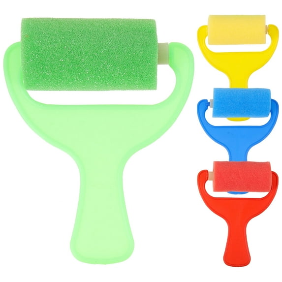 HEALEEP 4Set Paint Roller Art Tool for Kids Mini Paint Rollers Cylindrical Drawing Tools