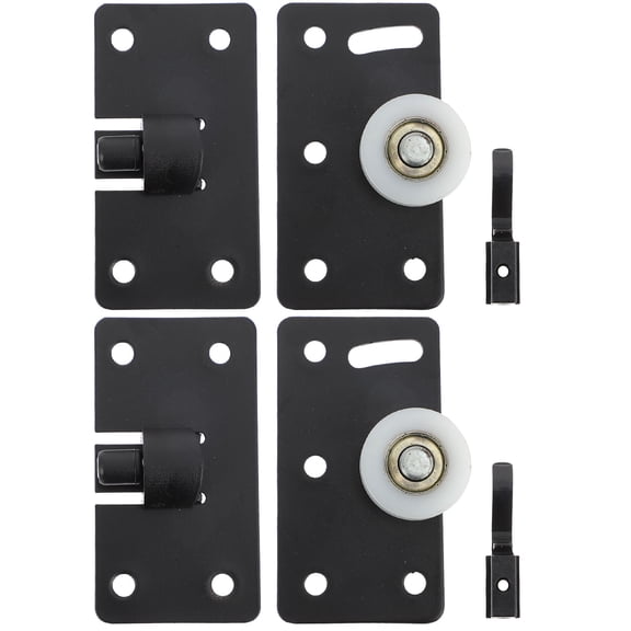 HEALEEP 4Set Sliding Door Rollers Black for Sliding Door Wheel Set Silent Operation