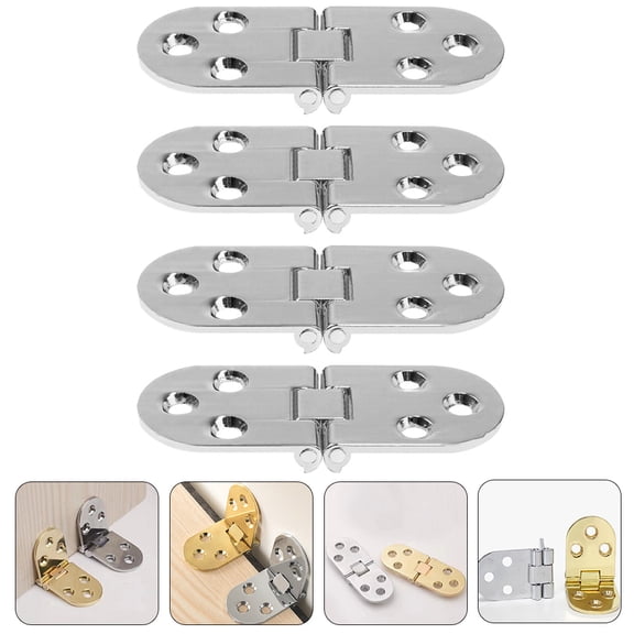 HEALEEP 4pcs Folding Table Hinge Small Hinges 180 Degree Hinge Flipping Tops Hinges