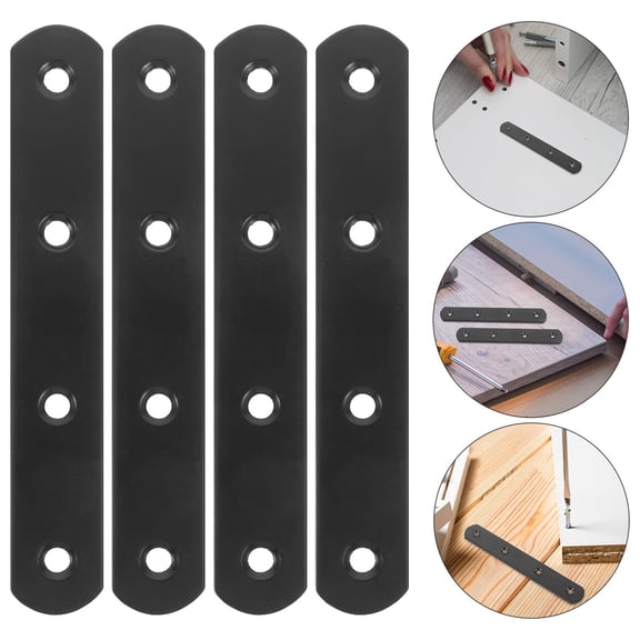 HEALEEP 4pcs Straight Brackets Mending Plate Brackets Heavy Duty Joining Repairing Brackets