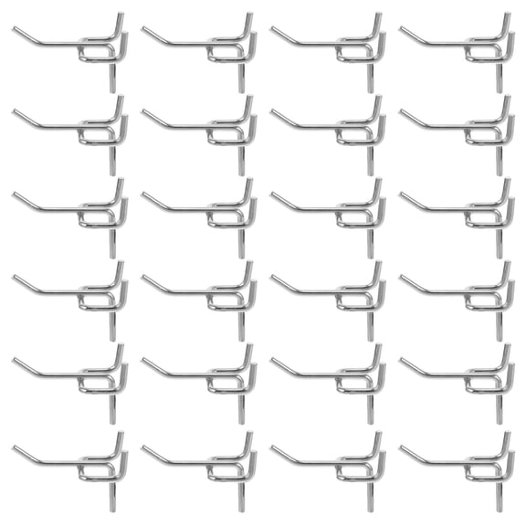 HEALEEP 50 Pcs Silver Carbon Steel Pegboard Hooks For Garage Storage 11.8X7.9X3.9In