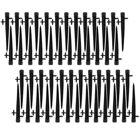 HEALEEP 50Pcs On Stake Water Drippers 8 Holes Sprinkler Adjustable Emitters for Gardens and Nurseries
