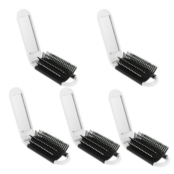 HEALEEP 5Pcs Foldable Comb Brush White PP Material Fine Combs For Women Men Travel-friendly Design