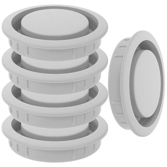HEALEEP 5Pcs Grey Plastic Wardrobe Air Vent Hole Plugs for Round Vent Hole for Home 11.8x7.9x0.4in