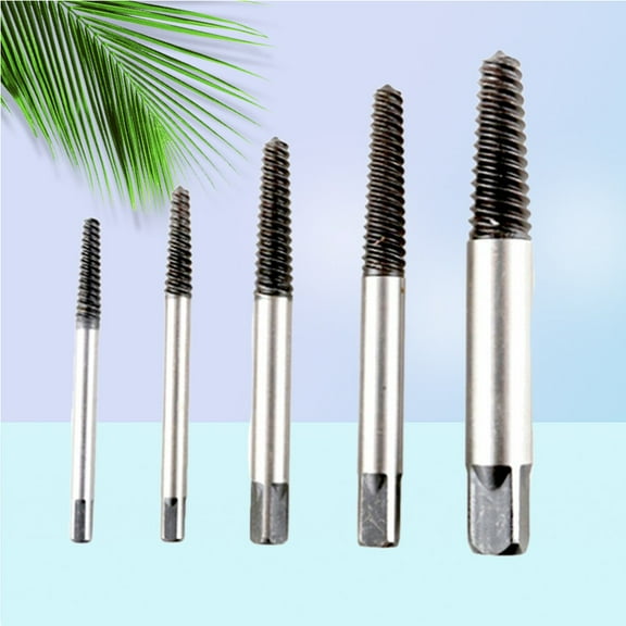 HEALEEP 5Pcs Precision Screw Extractor Set for Removing Broken Bolts Vanadium Steel