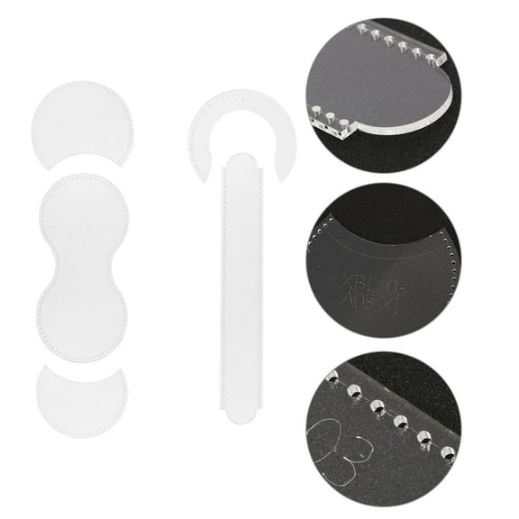 HEALEEP 5Pcs Purse Stencil Acrylic Template for Bag Making Accessories and Wallet Pattern Mold