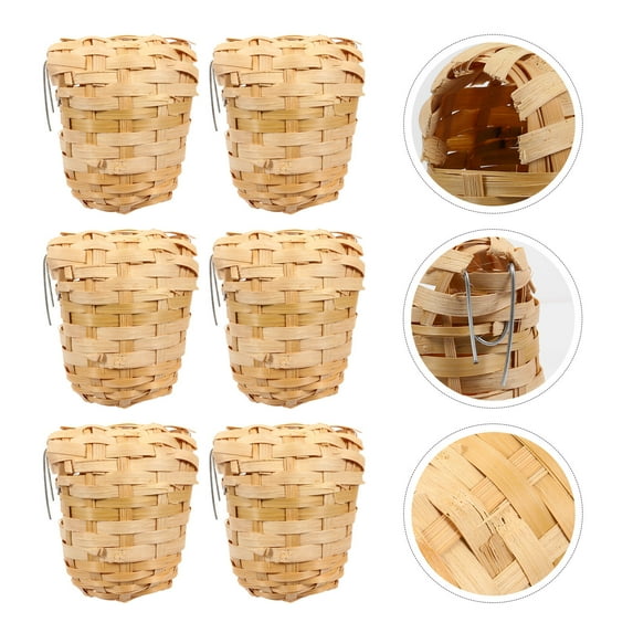 HEALEEP 6 Pcs Hand-woven Bird Nest Home Decoration Decorative Creative