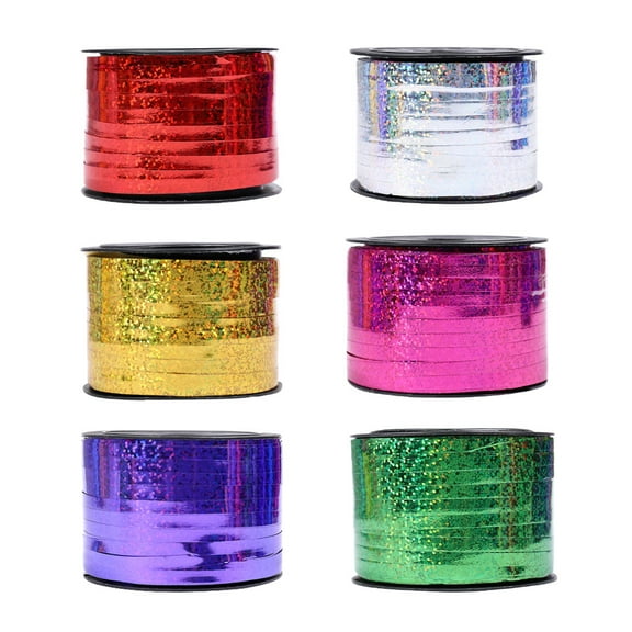 HEALEEP 6 Rolls Plastic Ribbon for Crafting and Floral Designs 10 x 0.2 x 0.04in