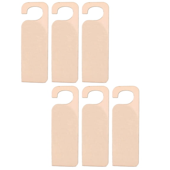 HEALEEP 6Pcs Door Hanger Unfinished Rectangular Khaki 9.4x3.1x0.1in