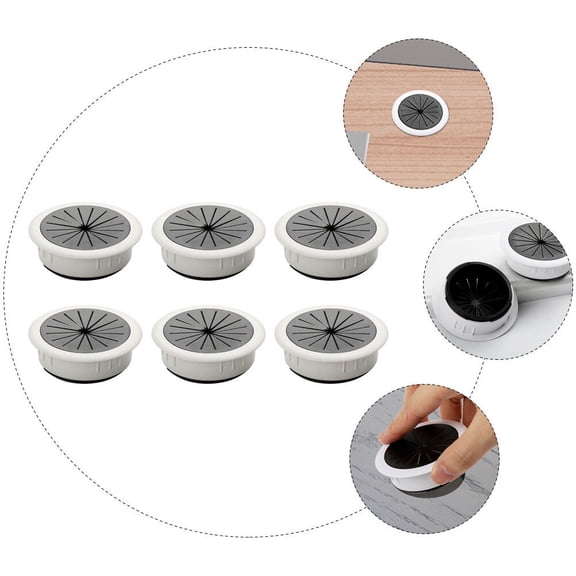 HEALEEP 6Pcs Zinc Alloy Pc Computer Grommet Cord for General Users 2.75x2.75x0.90In