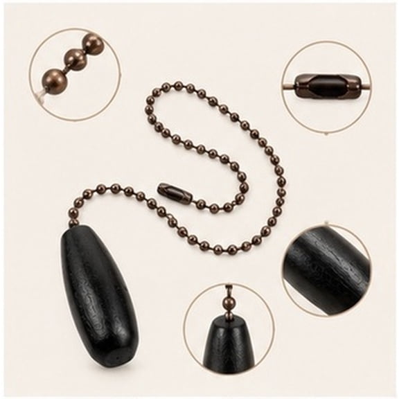 HEALEEP Ceiling Fan Pull Chain Extension Black Wood 6Pcs Enhance Accessibility Safety Home Decor
